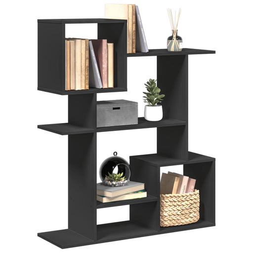 Bibliotecă/separator cameră negru 92x29x112 cm lemn prelucrat - WALTI WALTI