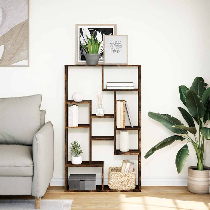 Bibliotecă, stejar fumuriu, 72x20x120,5 cm, lemn prelucrat - WALTI WALTI