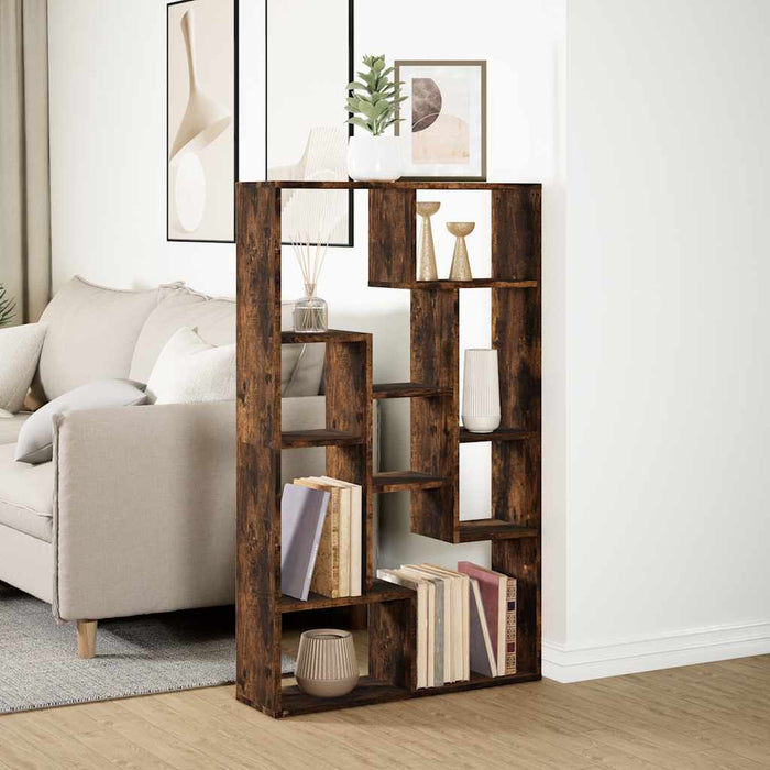 Bibliotecă, stejar fumuriu, 72x20x120,5 cm, lemn prelucrat - WALTI WALTI