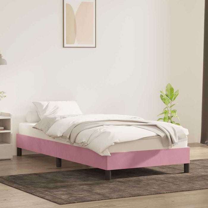 Cadru de pat fără saltea roz 80x210 cm catifea - WALTI WALTI