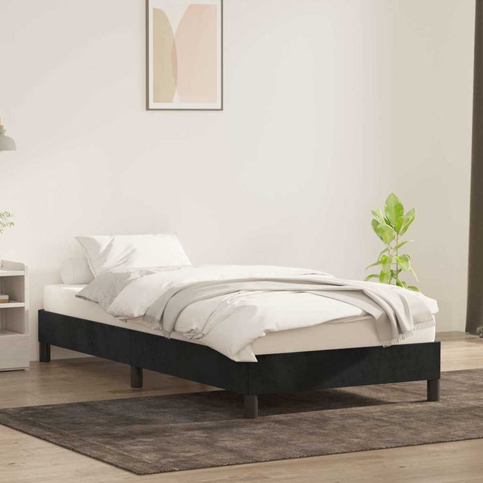 Cadru de pat fără saltea, negru, 100x210 cm, catifea - WALTI WALTI