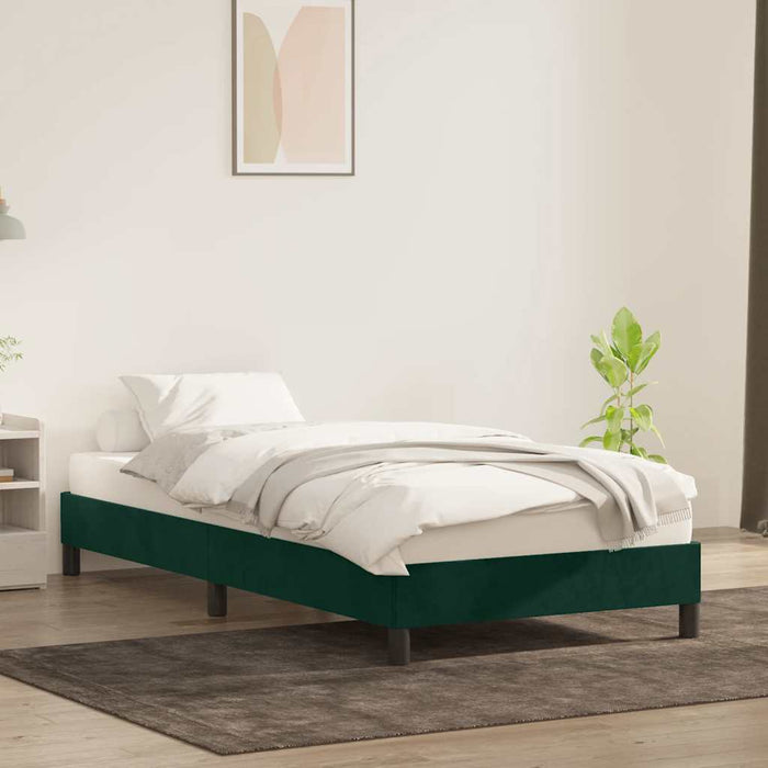 Cadru de pat fără saltea, verde închis, 100x210 cm, catifea - WALTI WALTI