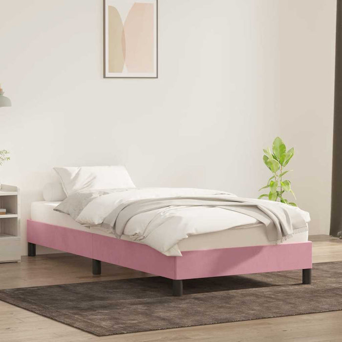 Cadru de pat fără saltea roz 100x210 cm catifea - WALTI WALTI