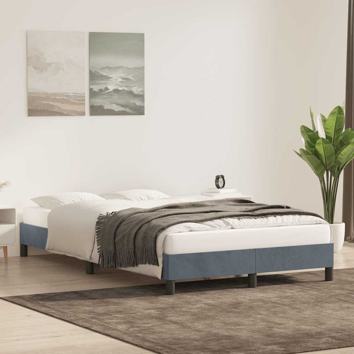 Cadru de pat fără saltea Gri închis 120x210 cm catifea - WALTI WALTI