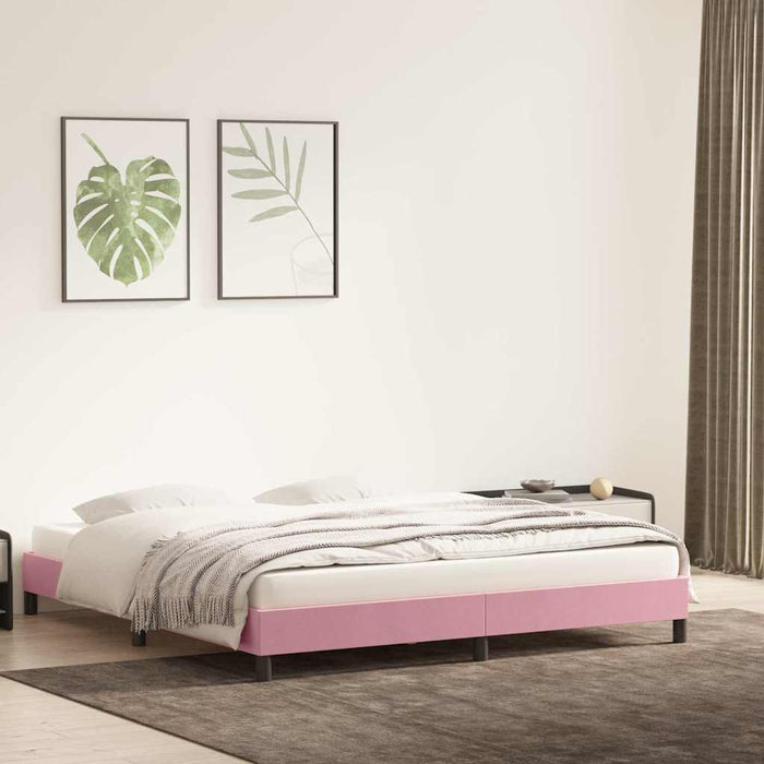 Cadru de pat fără saltea roz 180x210 cm catifea - WALTI WALTI