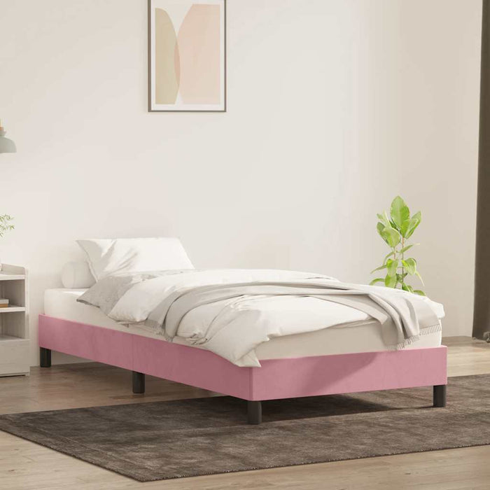 Cadru de pat fără saltea roz 80x220 cm catifea - WALTI WALTI