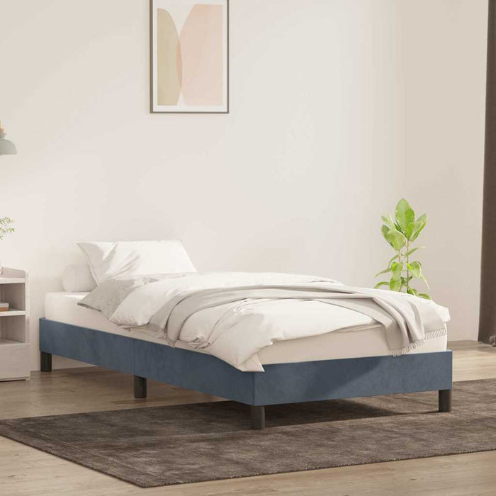 Cadru de pat fără saltea Gri închis 90x220 cm catifea - WALTI WALTI