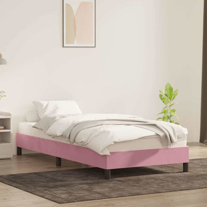 Cadru de pat fără saltea roz 100x220 cm catifea - WALTI WALTI