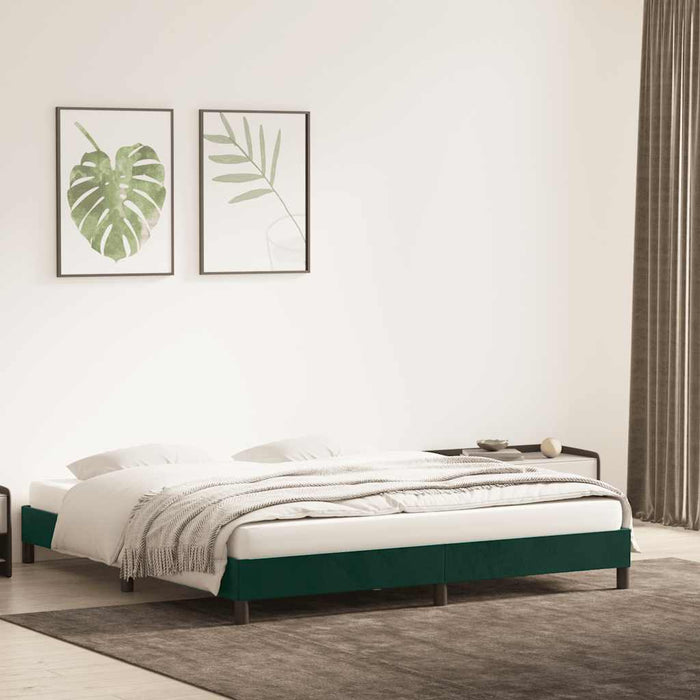 Cadru de pat fără saltea Verde închis 180x220 cm catifea - WALTI WALTI