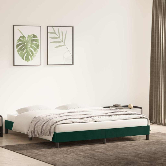 Cadru de pat fără saltea Verde închis 200x220 cm catifea - WALTI WALTI