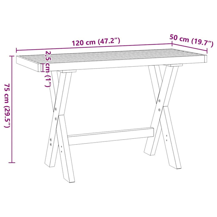 Birou NOAIN Picioare în formă X 120x50x75 cm lemn masiv de pin - WALTI WALTI