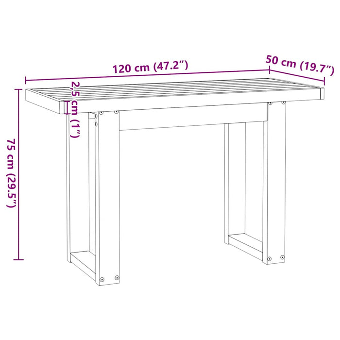 Birou NOAIN Picioare în formă U 120x50x75 cm lemn masiv de pin - WALTI WALTI