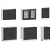 Set dulap de bucătărie 7 piese „Kalmar” lemn negru prelucrat - WALTI WALTI
