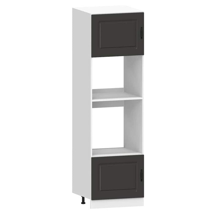 Set dulap de bucătărie 7 piese „Kalmar” lemn negru prelucrat - WALTI WALTI