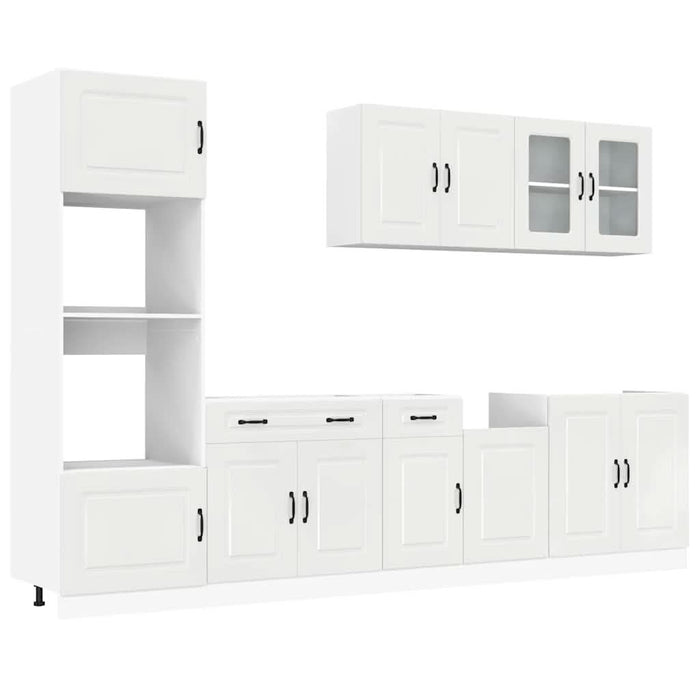 Set dulap de bucătărie 7 piese „Kalmar” alb lucios Lemn - WALTI WALTI