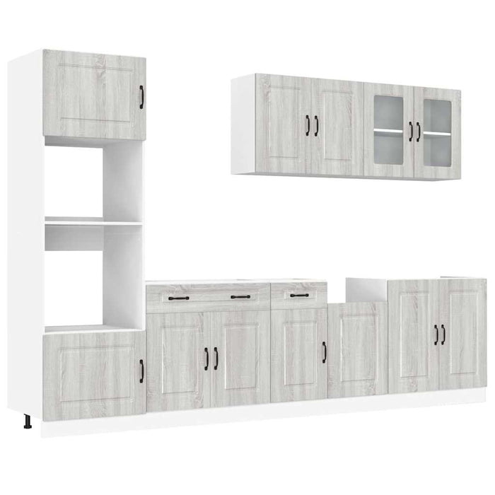 Set de dulapuri de bucătărie 7 piese „Kalmar” lemn Sonoma gri - WALTI WALTI