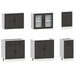Set dulap de bucătărie 7 piese „Kalmar” lemn negru prelucrat - WALTI WALTI