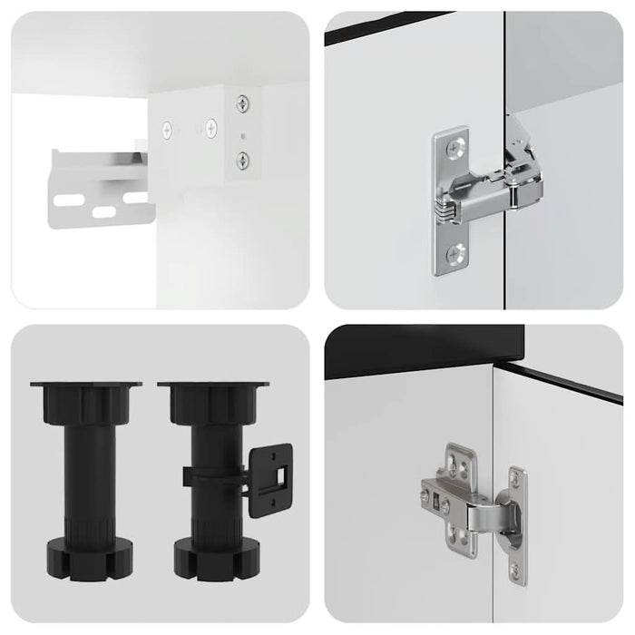 Set dulap de bucătărie 7 piese „Kalmar” lemn negru prelucrat - WALTI WALTI