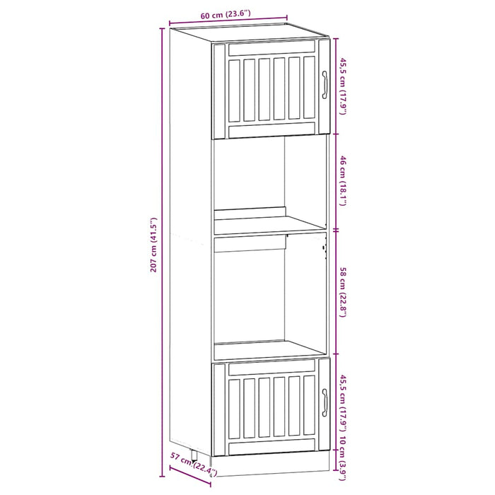 Set dulap de bucătărie 7 piese „Kalmar” lemn negru prelucrat - WALTI WALTI