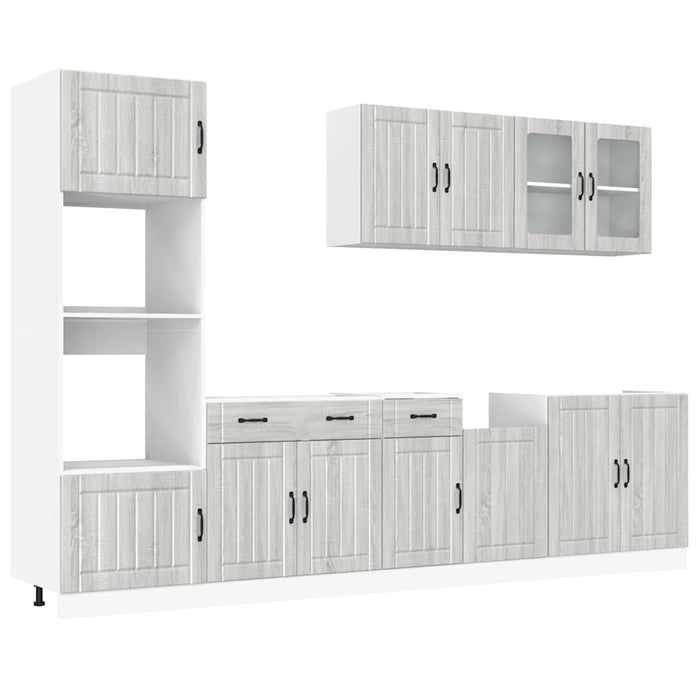 Set de dulapuri de bucătărie 7 piese „Kalmar” lemn Sonoma gri - WALTI WALTI