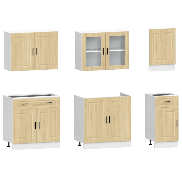 Set dulap de bucătărie din 7 piese „Porto” lemn stejar Sonoma WALTI