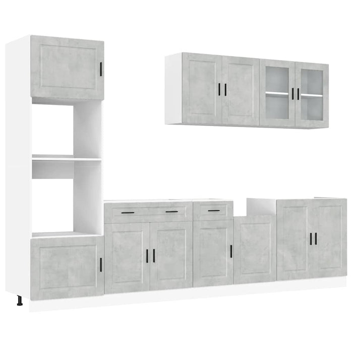 Set dulapuri de bucătărie 7 piese „Kalmar” gri beton Lemn - WALTI WALTI