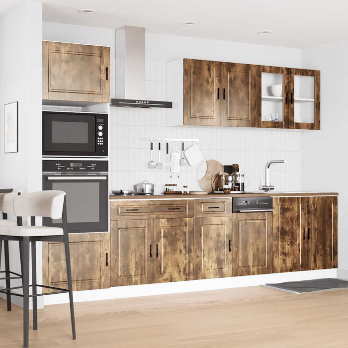 Set dulap de bucătărie din 7 piese „Kalmar” stejar afumat Lemn - WALTI WALTI