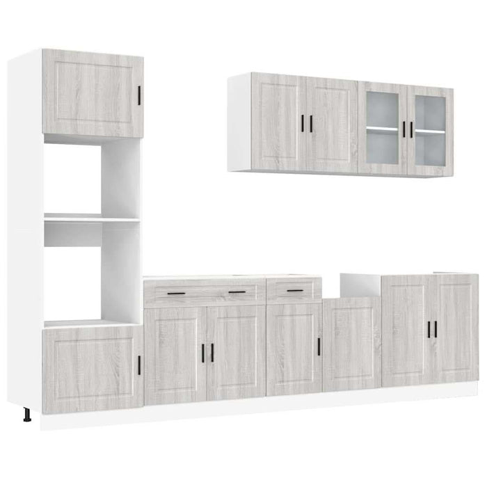 Set de dulapuri de bucătărie 7 piese „Kalmar” lemn Sonoma gri - WALTI WALTI