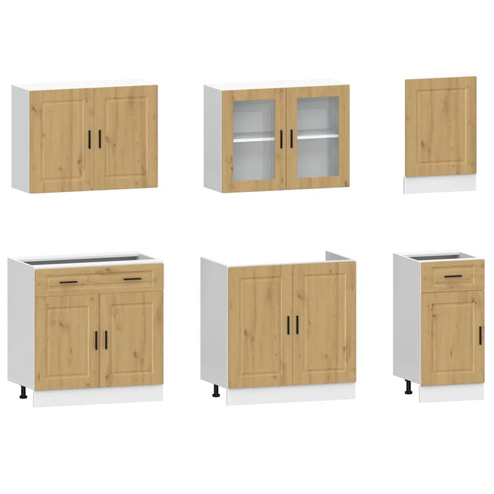 Set dulap de bucătărie 7 piese „Kalmar” stejar artizanal lemn - WALTI WALTI