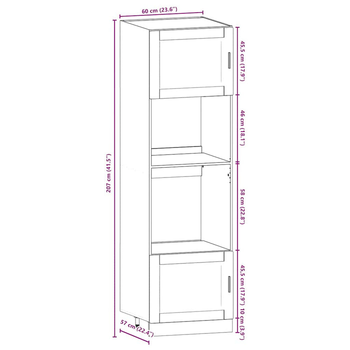 Set dulap de bucătărie 7 piese „Kalmar” stejar artizanal lemn - WALTI WALTI