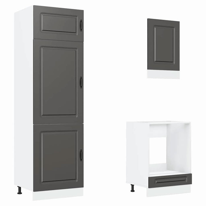 Set dulap de bucătărie 7 piese „Kalmar” lemn negru prelucrat - WALTI WALTI