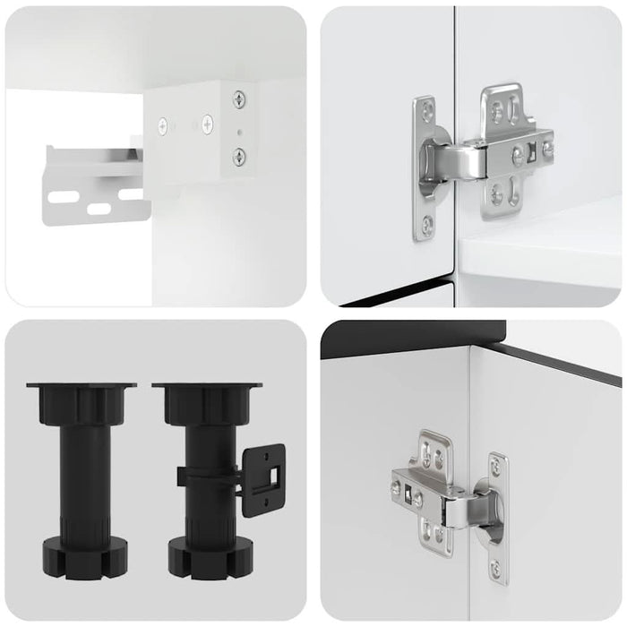 Set dulap de bucătărie 7 piese „Kalmar” lemn negru prelucrat - WALTI WALTI