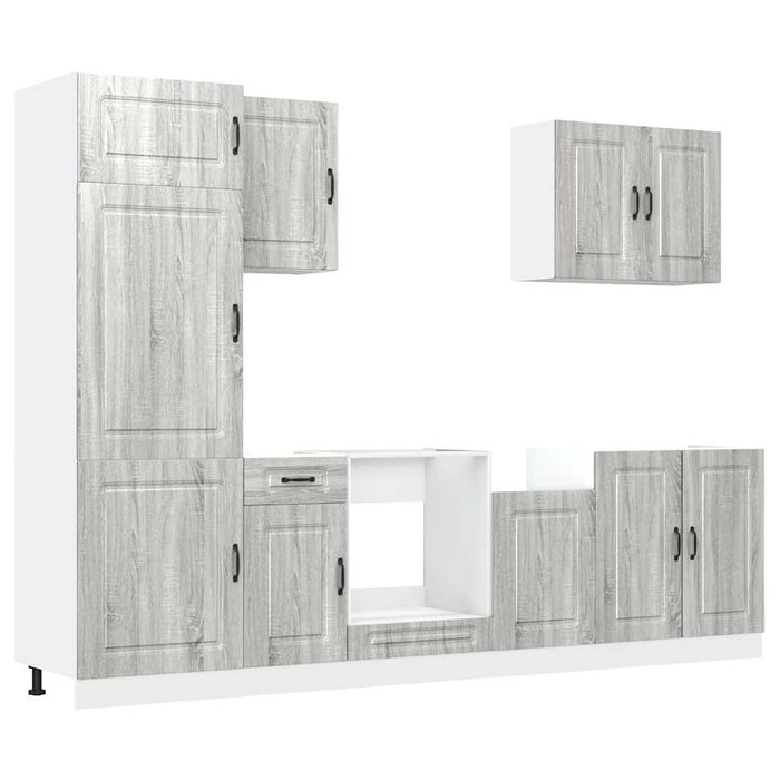 Set de dulapuri de bucătărie 7 piese „Kalmar” lemn Sonoma gri - WALTI WALTI