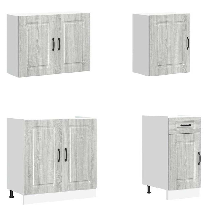 Set de dulapuri de bucătărie 7 piese „Kalmar” lemn Sonoma gri - WALTI WALTI
