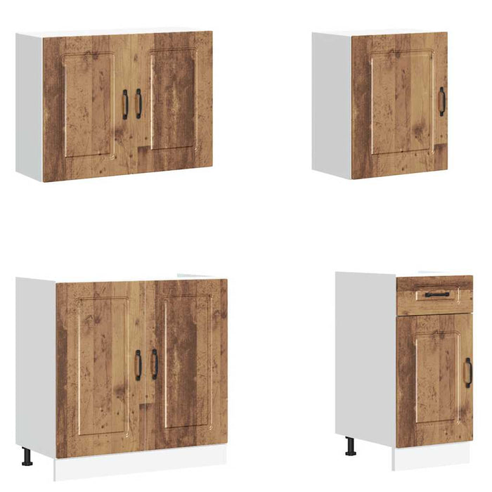 Set de dulapuri de bucătărie 7 piese „Kalmar” Lemn vechi lemn - WALTI WALTI