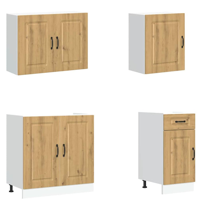 Set dulap de bucătărie 7 piese „Kalmar” stejar artizanal lemn - WALTI WALTI