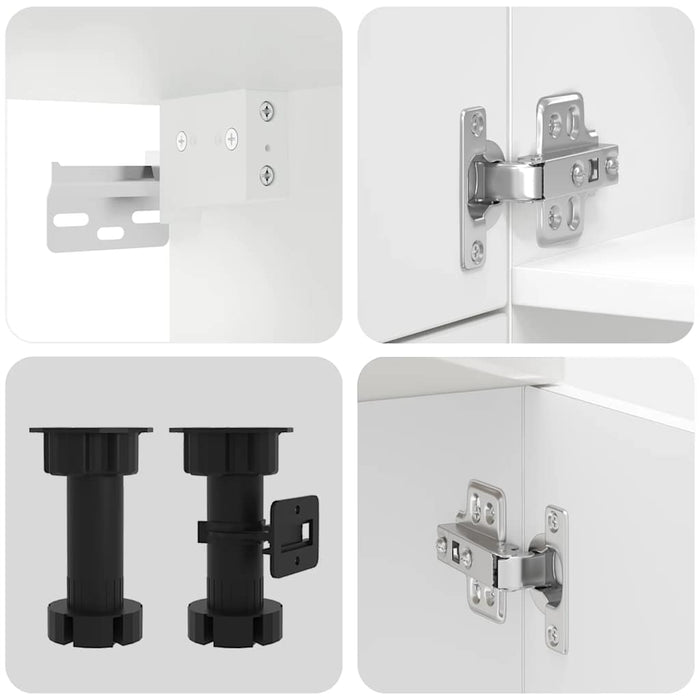 Set dulap de bucătărie 7 piese „Kalmar” alb lucios Lemn - WALTI WALTI