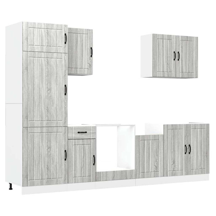 Set de dulapuri de bucătărie 7 piese „Lucca” lemn Sonoma gri - WALTI WALTI