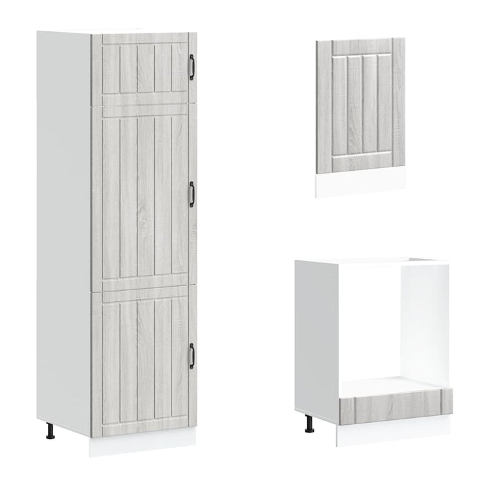 Set de dulapuri de bucătărie 7 piese „Lucca” lemn Sonoma gri - WALTI WALTI