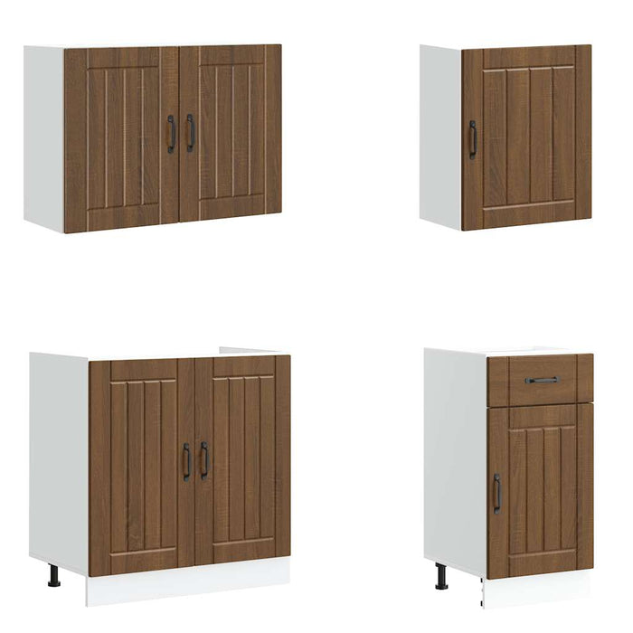 Set dulap de bucătărie din 7 piese „Lucca” stejar maro lemn WALTI