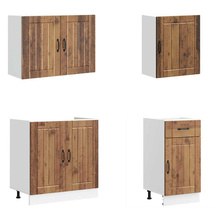 Set de dulapuri de bucătărie 7 piese „Lucca” Lemn vechi lemn - WALTI WALTI