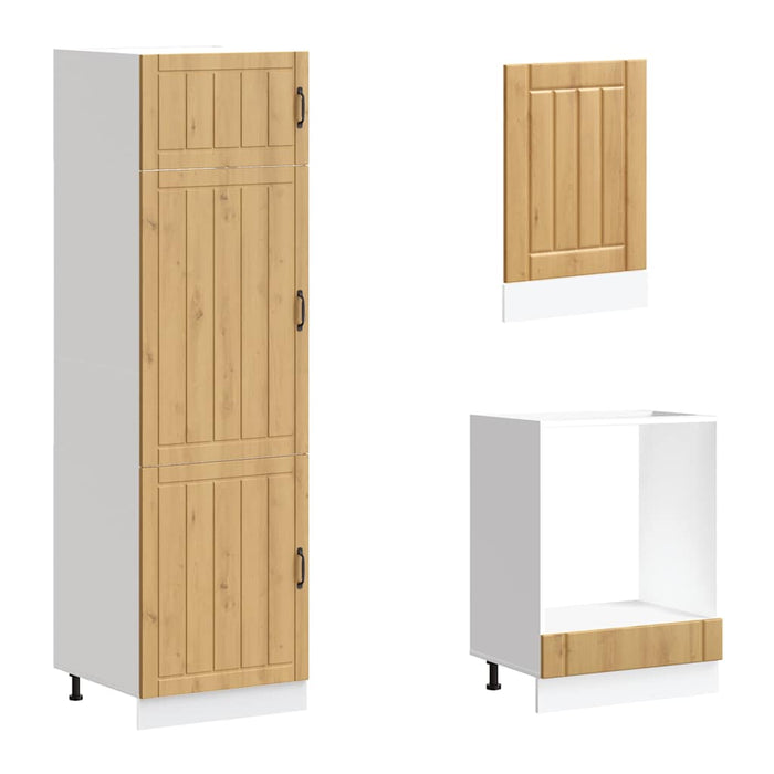 Set dulap de bucătărie 7 piese „Lucca” stejar artizanal lemn - WALTI WALTI