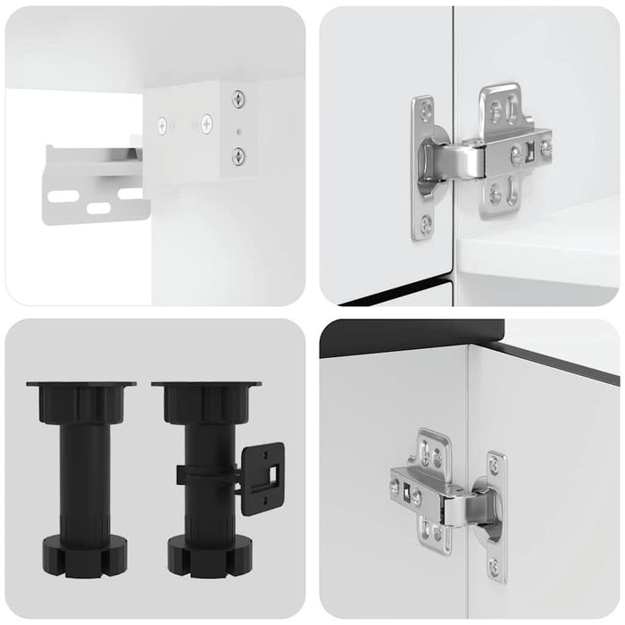 Set dulap de bucătărie 7 piese „Kalmar” lemn negru prelucrat - WALTI WALTI