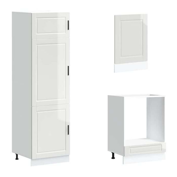 Set dulap de bucătărie 7 piese „Porto” alb lucios Lemn WALTI