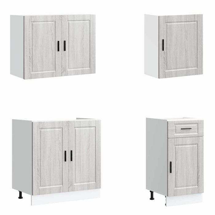Set de dulapuri de bucătărie 7 piese „Kalmar” lemn Sonoma gri - WALTI WALTI
