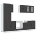 Set dulap de bucătărie 8 piese „Kalmar” lemn negru prelucrat - WALTI WALTI