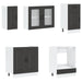 Set dulap de bucătărie 8 piese „Kalmar” lemn negru prelucrat - WALTI WALTI