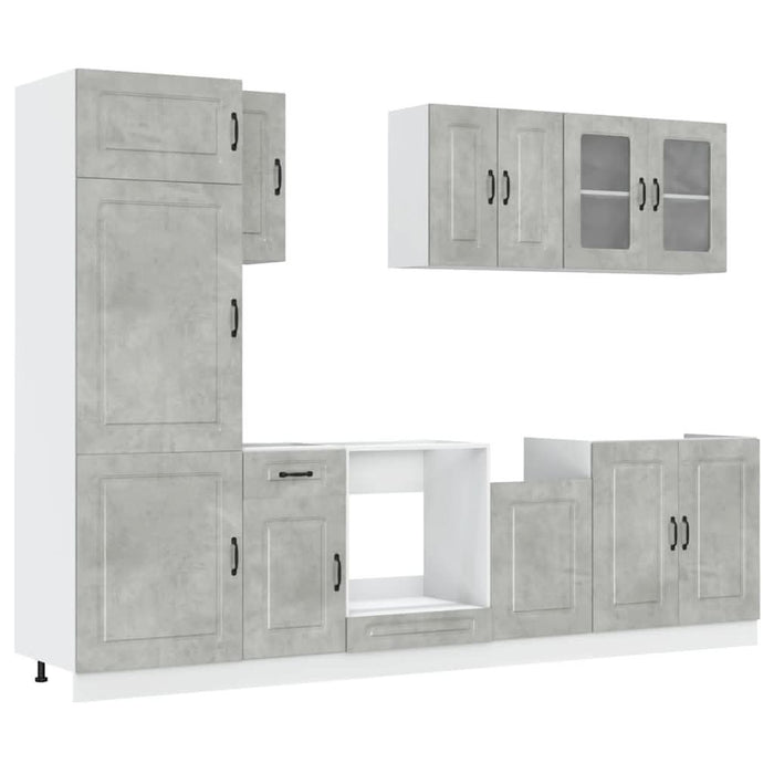 Set dulapuri de bucătărie 8 piese „Kalmar” gri beton Lemn - WALTI WALTI
