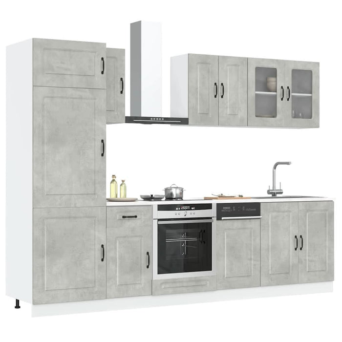 Set dulapuri de bucătărie 8 piese „Kalmar” gri beton Lemn - WALTI WALTI