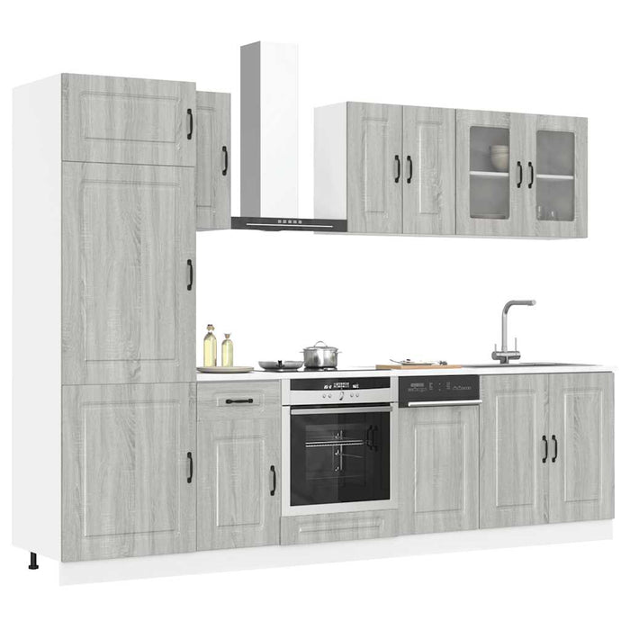 Set de dulapuri de bucătărie 8 piese „Kalmar” lemn Sonoma gri - WALTI WALTI